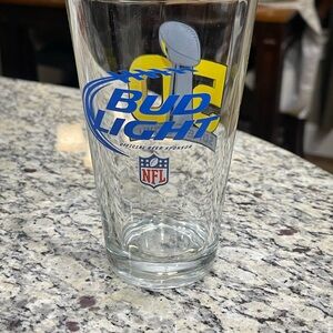 Superbowl 50 Bud Light Pint Beer Glass, Broncos 16oz Glass, Mancave Collector